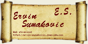 Ervin Šumaković vizit kartica
